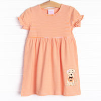 Trick or Treat Pal Applique Dress, Orange