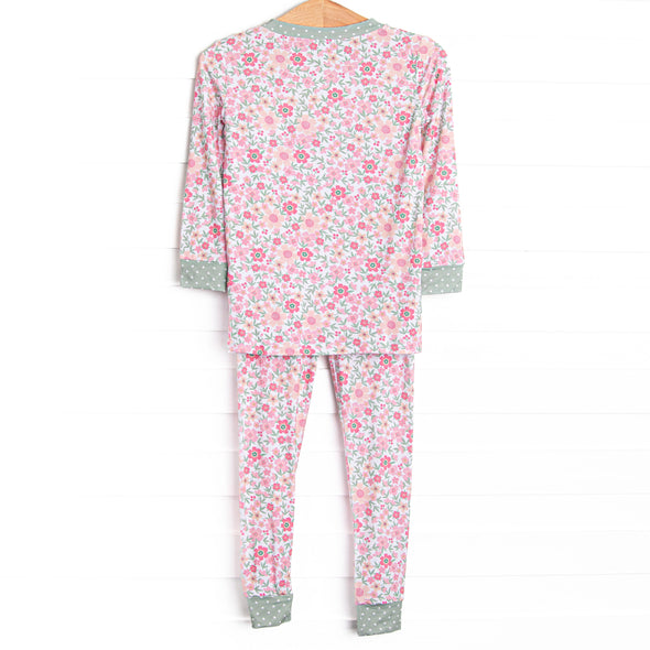 Berry Blitz Blooms Bamboo Pajama Set, Pink
