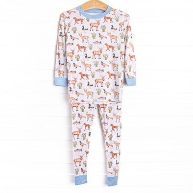 Hunting Club Bamboo Pajama Set, Blue