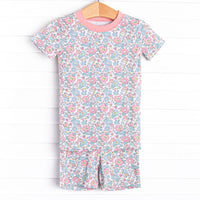 Fan Favorite Florals Bamboo Pajama Short Set, Pink