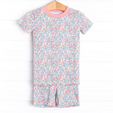 Fan Favorite Florals Bamboo Pajama Short Set, Pink