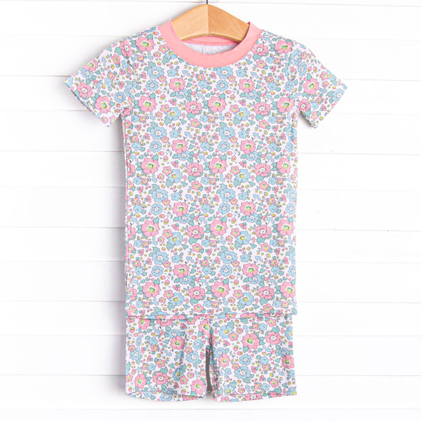 Fan Favorite Florals Bamboo Pajama Short Set, Pink