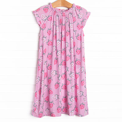 Girl's Strawberry Slumber Bamboo Night Gown Dress in Pink size 24M