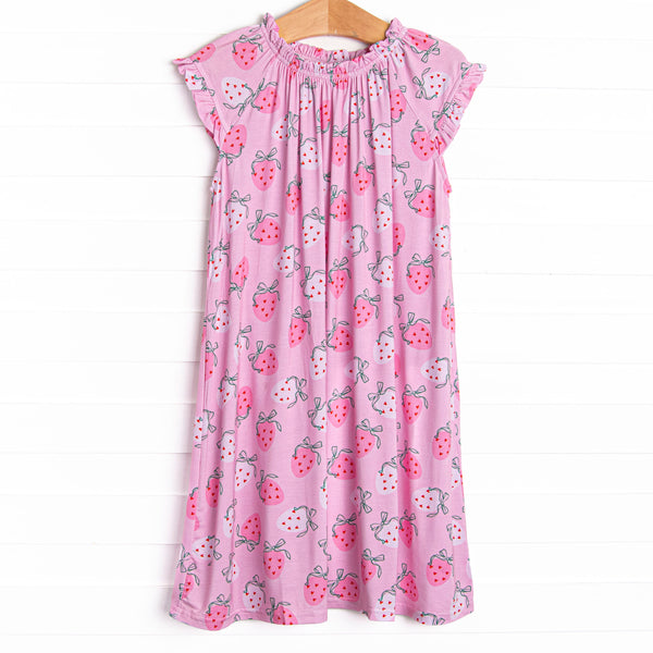 Sweet Sleep Strawberry Bamboo Night Gown, Pink