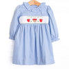 Outstanding Orchard Smocked Dress, Blue Check