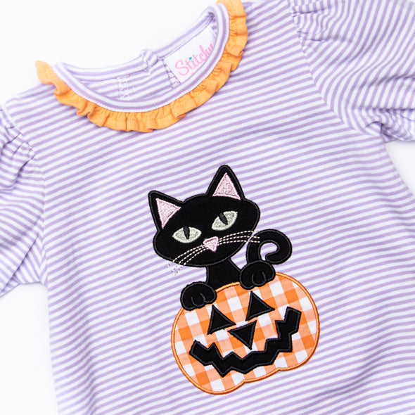 Scaredy Cat Applique Bubble, Purple