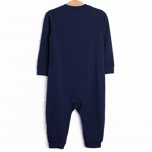 Towin' Time Applique Romper, Navy