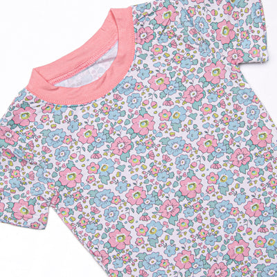 Fan Favorite Florals Bamboo Pajama Short Set, Pink