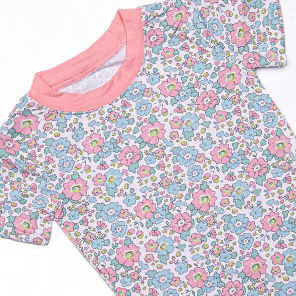 Fan Favorite Florals Bamboo Pajama Short Set, Pink