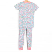 Fan Favorite Florals Bamboo Pajama Short Sleeve Set, Blue