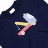 Towin' Time Applique Romper, Navy