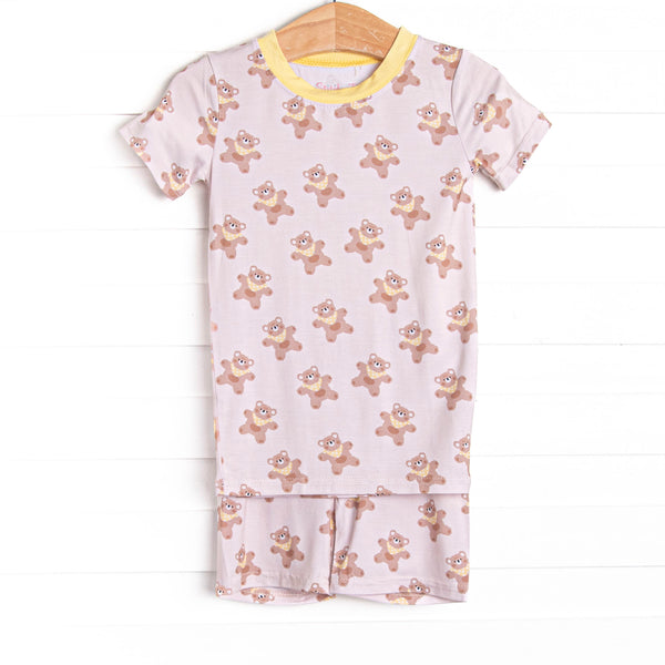 Lazy Lovey Bamboo Pajama Short Set, Yellow