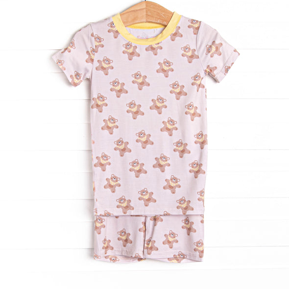 Lazy Lovey Bamboo Pajama Short Set, Yellow