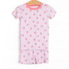 Strawberry Tart Bamboo Pajama Short Set, Pink