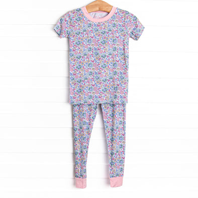Finley Florals Bamboo Pajama Short Sleeve Set, Pink