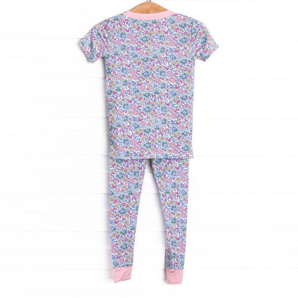 Finley Florals Bamboo Pajama Short Sleeve Set, Pink