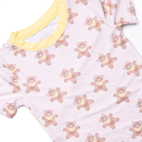 Lazy Lovey Bamboo Pajama Short Set, Yellow