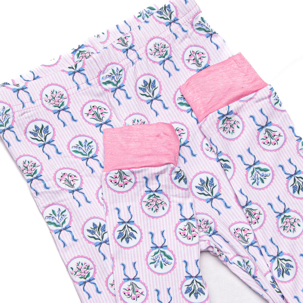 Fancy Florals Bamboo Pajama Set, Pink