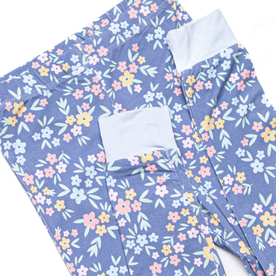 Midnight Meadow Bamboo Pajama Set, Blue
