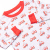 Fire Engine Fleet Bamboo Pajama Set, Red