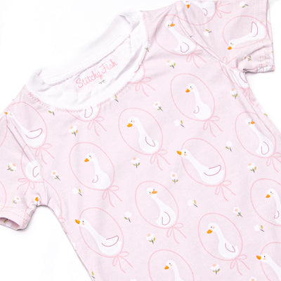 Silly Goose Bamboo Pajama Short Set, Pink