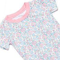 Fan Favorite Florals Bamboo Pajama Short Sleeve Set, Blue