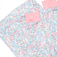 Fan Favorite Florals Bamboo Pajama Short Sleeve Set, Blue