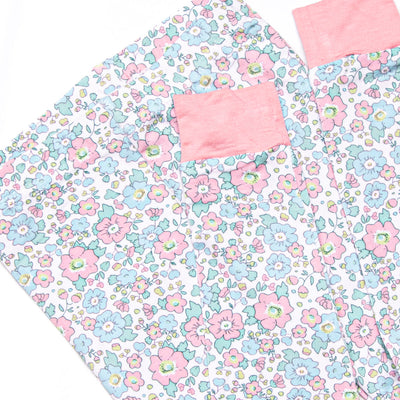 Fan Favorite Florals Bamboo Pajama Short Sleeve Set, Blue