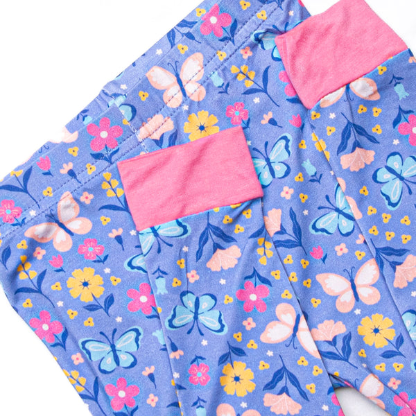 Busy Butterfly Bamboo Pajama Set, Purple