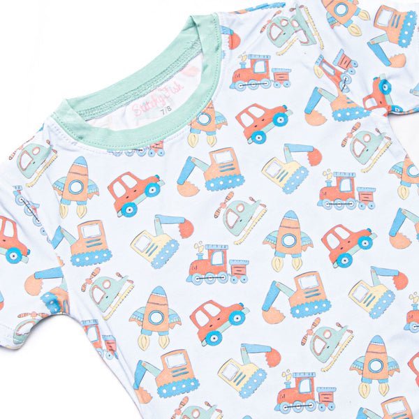 On the Go Bamboo Pajama Short Set, Blue