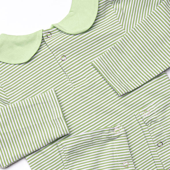 Fishing Hole Friend Applique Romper, Green