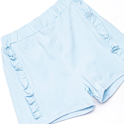 Blue Sea Stinger Applique Ruffle Short Set, Blue