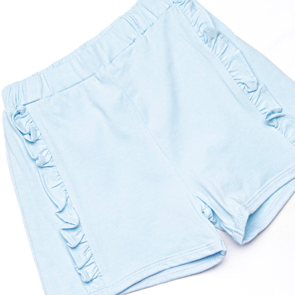 Blue Sea Stinger Applique Ruffle Short Set, Blue