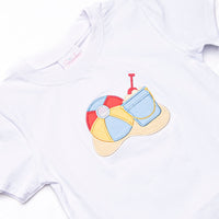 By the Beach Applique Short Set, Blue