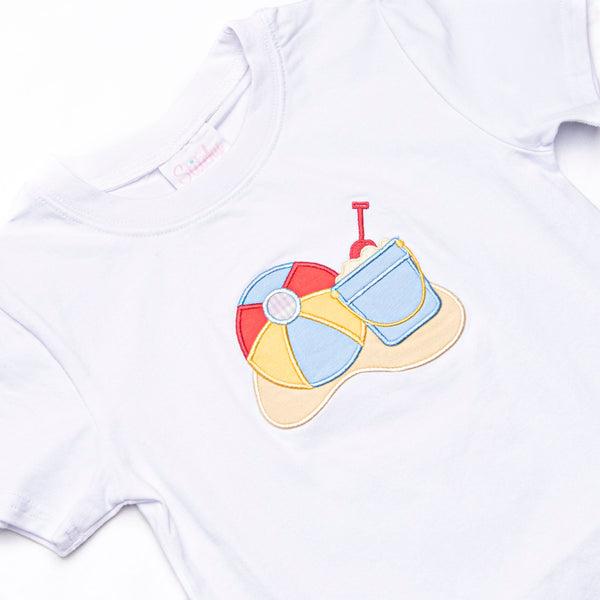 By the Beach Applique Short Set, Blue