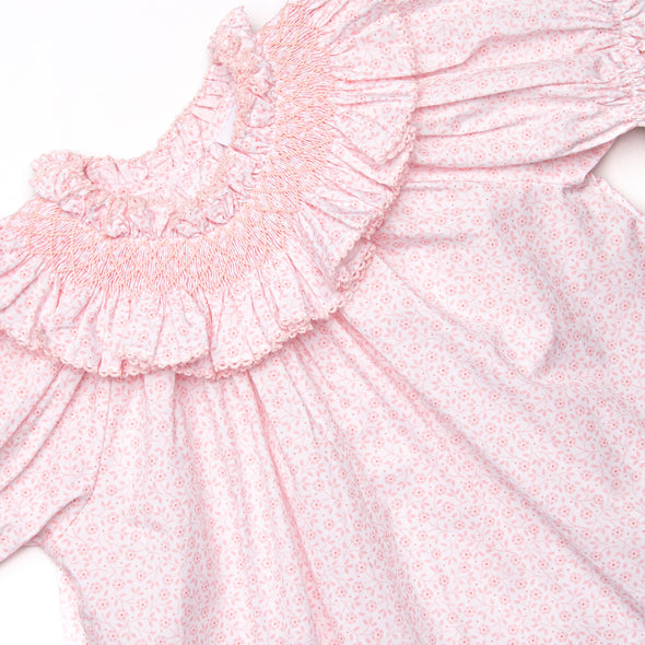 Powder Pink Petals Smocked Legging Set, Pink
