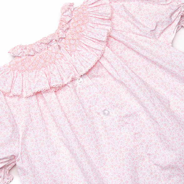 Powder Pink Petals Smocked Legging Set, Pink