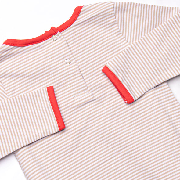 Ethan Pocket Bubble, Red and Tan Stripe