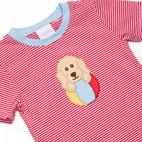 Beach Ball Bud Applique Short Set, Red