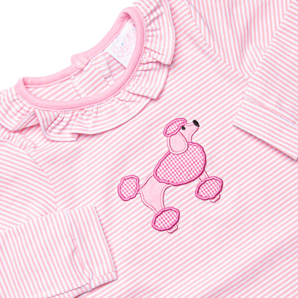 Haute Dog Applique Romper, Pink