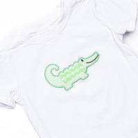 Ric Rac Reptile Applique Short Set, Green