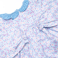 Denim Dot Daisies Legging Set, Blue