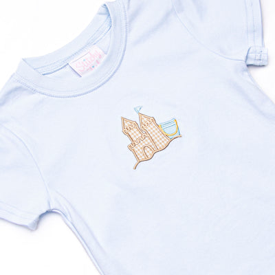 By the Sea Build Applique Short Set, Blue