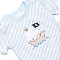 Treasure Island Applique Short Set, Blue