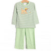 Fishing Hole Friend Applique Pant Set, Green