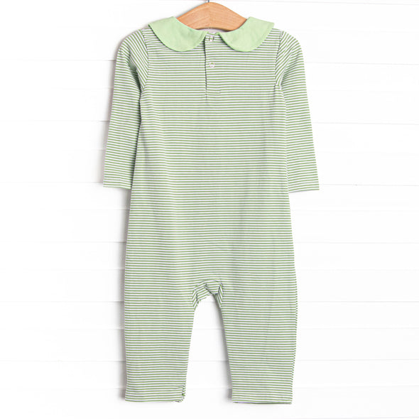 Fishing Hole Friend Applique Romper, Green