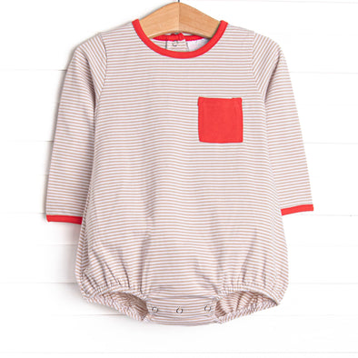 Ethan Pocket Bubble, Red and Tan Stripe
