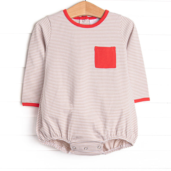 Ethan Pocket Bubble, Red and Tan Stripe