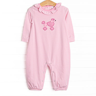 Haute Dog Applique Romper, Pink