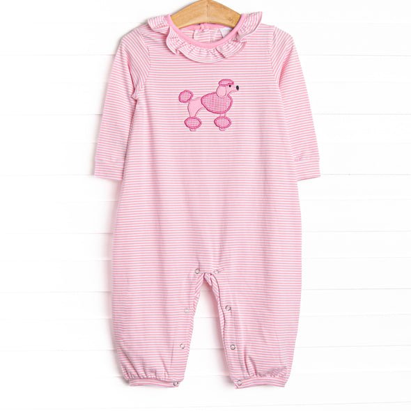 Haute Dog Applique Romper, Pink